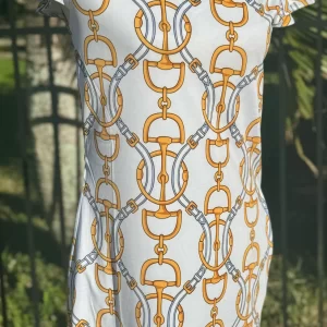 ALL THINGS EQUESTRIAN Dress - Gold Bits - Short Sleeve