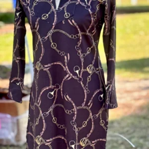 ALL THINGS EQUESTRIAN Polo Dress - Black with Gold Bits -