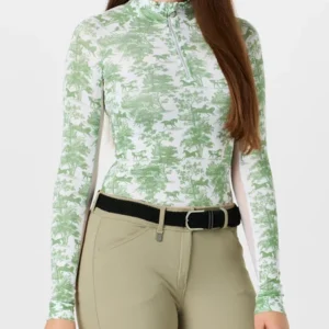 DAPPLEBAY EQUESTRIAN Toile 1/4 Zip Riding Long Sleeve Top
