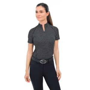 R.J. CLASSICS Lucy 2.0 1/4 Zip Short Sleeve Schooling Shirt - Stirrups Print