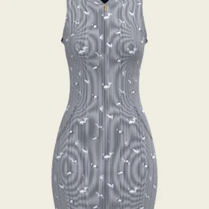 ESPOIR EQUESTRIAN Golf Dress - Stripes in Navy Sleeveless